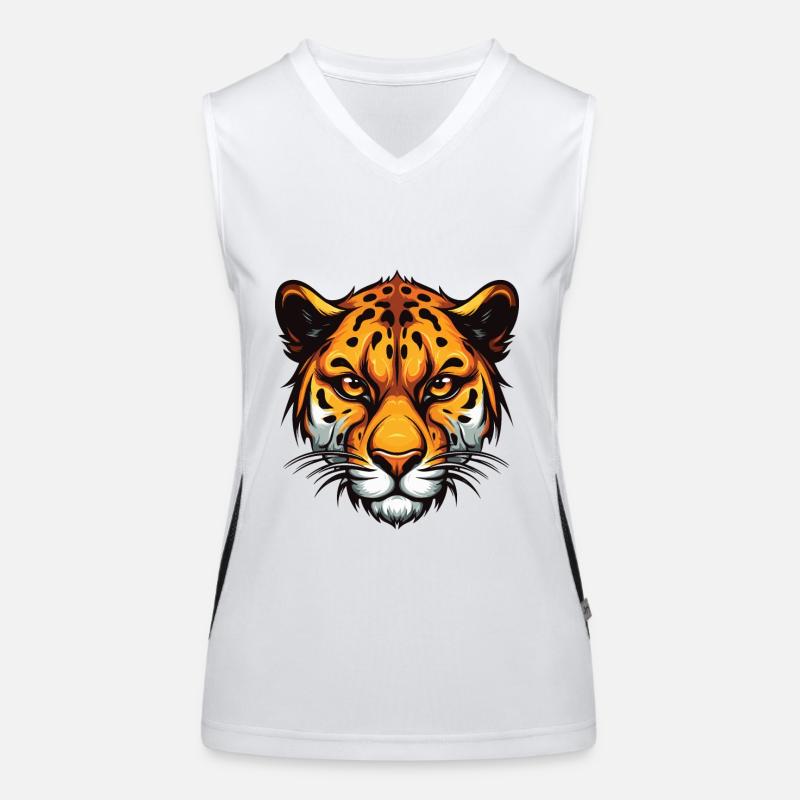 Tête de guépard Débardeur respirant contrasté Femme