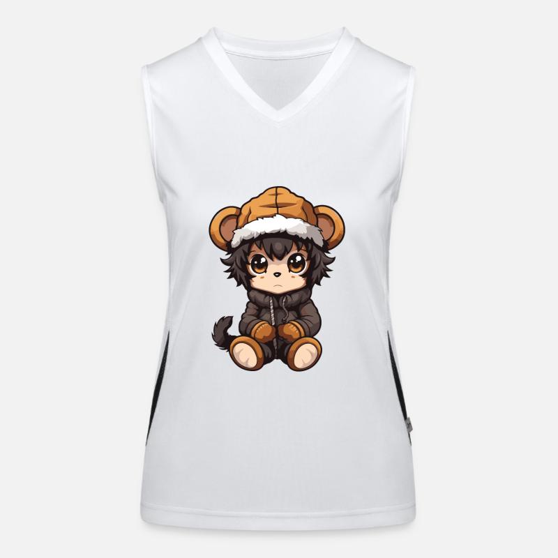 Monkey Animal Baby Comic Women's Functional Contrast Tank Top