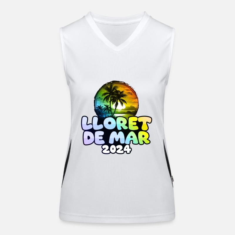Lloret de Mar 2024 Palmiers Multicolores Débardeur respirant contrasté Femme