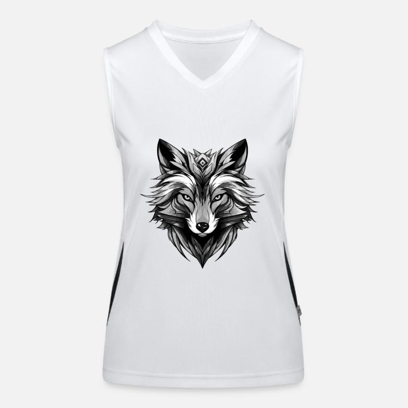 Fuchs Tier Kopf Funktionelles Kontrast-Tank Top für Frauen