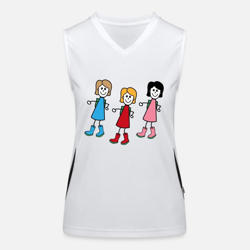 Women in comic style Women's Functional Contrast Tank Top