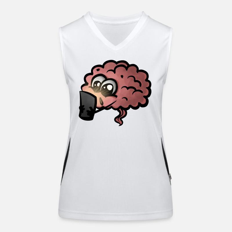 Brain Cell Phone Addiction Gift Idea - Dopamine Addicted Women's Functional Contrast Tank Top