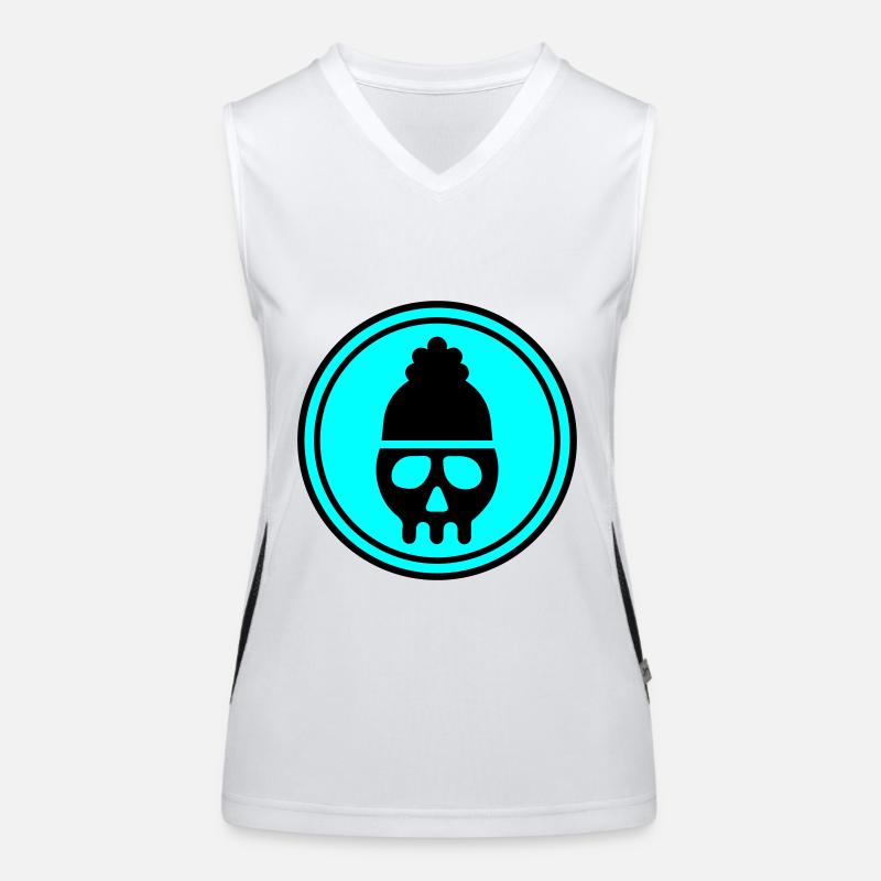 Skull head icon Women's Functional Contrast Tank Top