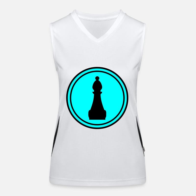 Schachfigur symbol Funktionelles Kontrast-Tank Top für Frauen