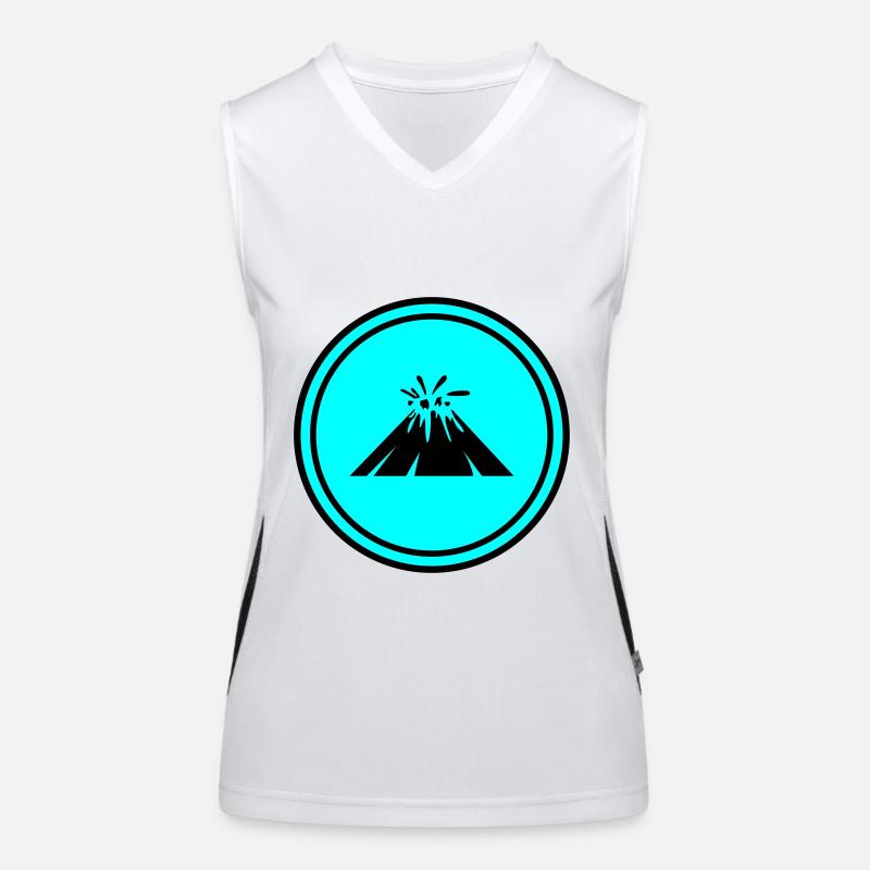 Vulkan icon symbol Funktionelles Kontrast-Tank Top für Frauen