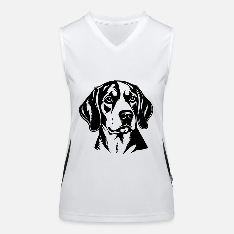 Tête de chien Beagle Débardeur respirant contrasté Femme