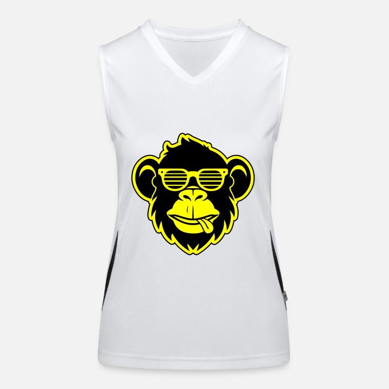 Monkey Head Sunglasses Party Women's Functional Contrast Tank Top