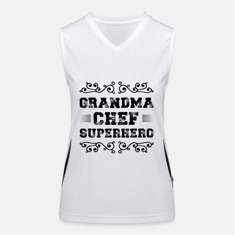 Oma Chef Superheld Funktionelles Kontrast-Tank Top für Frauen