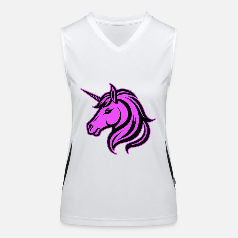 Einhorn Kopf Funktionelles Kontrast-Tank Top für Frauen