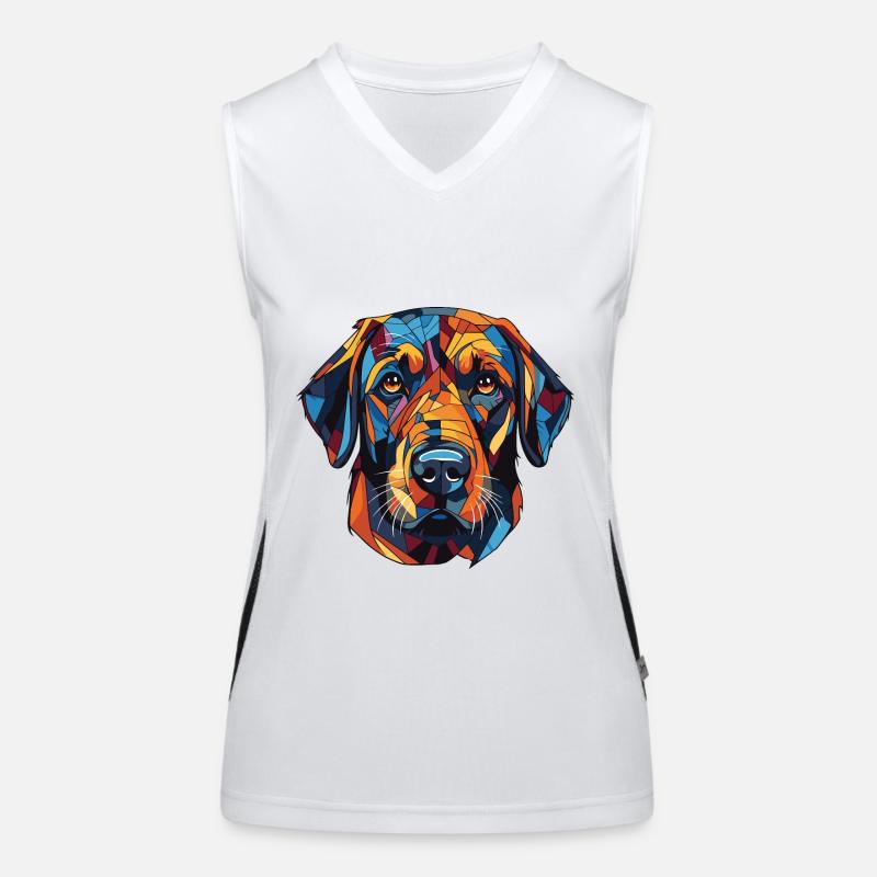 Labrador Hund Kopf Funktionelles Kontrast-Tank Top für Frauen