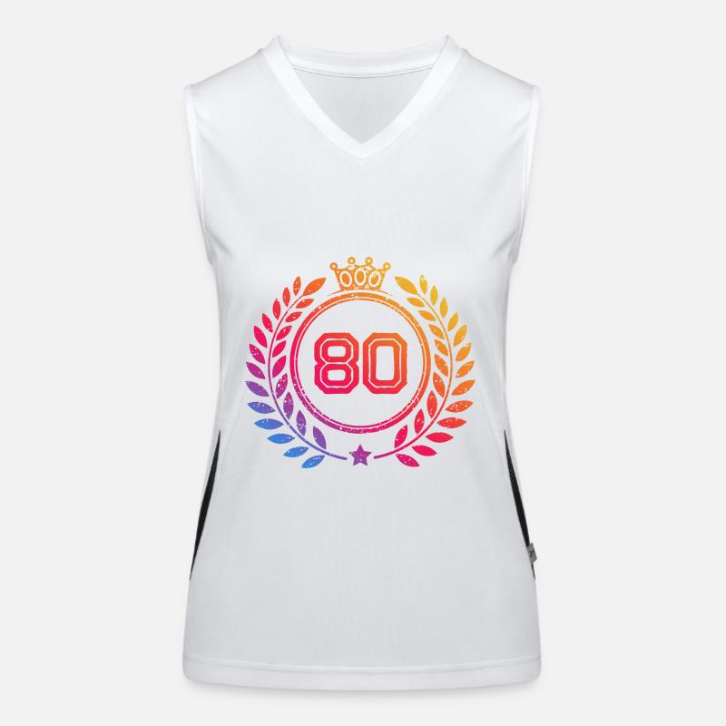 80 Number wreath Women's Functional Contrast Tank Top