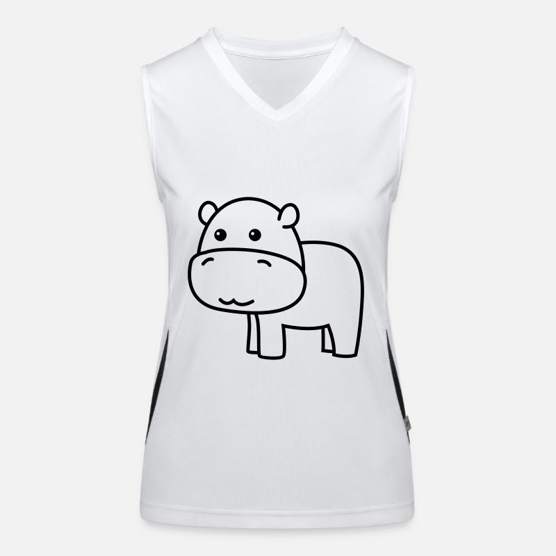 Hippopotame animal comique Débardeur respirant contrasté Femme