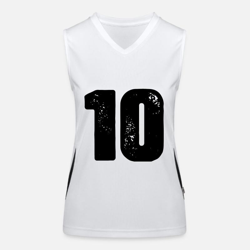 10 number jersey Women's Functional Contrast Tank Top