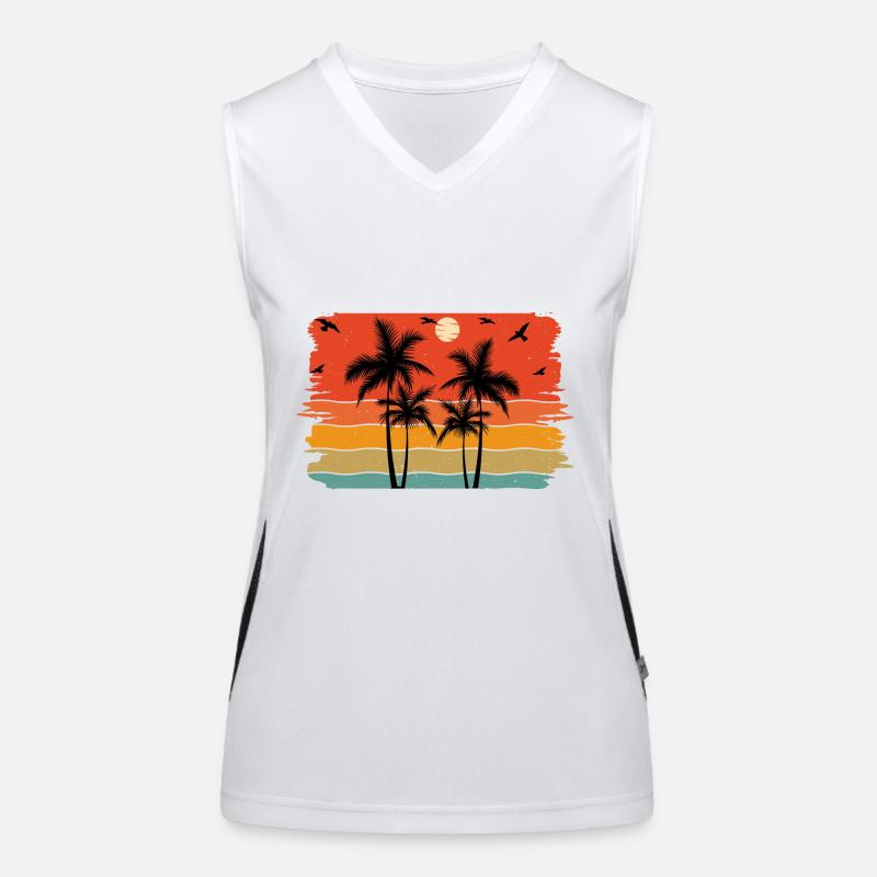Sunset beach summer gift beach retro Débardeur respirant contrasté Femme