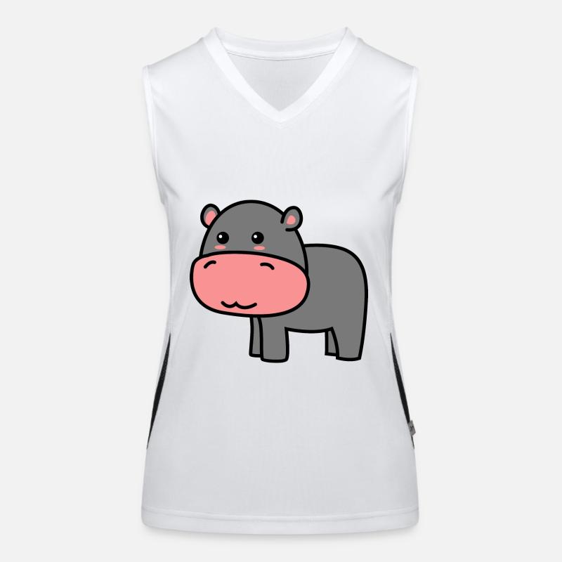 Hippopotame Comic Animal Débardeur respirant contrasté Femme