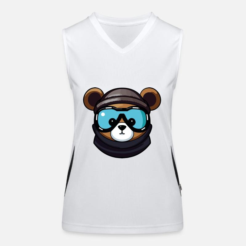 Bear Snowboard Ski Goggles Comic Women's Functional Contrast Tank Top