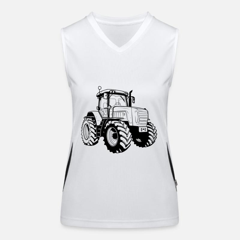 Traktor Symbol Funktionelles Kontrast-Tank Top für Frauen