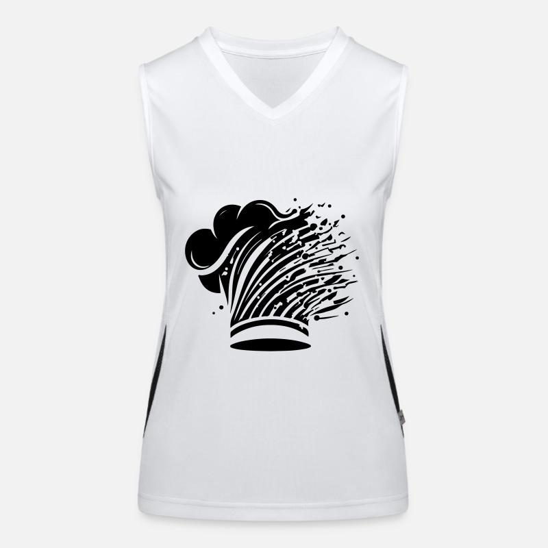 Kochmütze Silhouette Kochen Chef Funktionelles Kontrast-Tank Top für Frauen