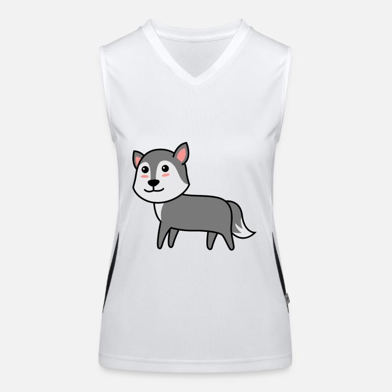 Wolf Comic Tier Funktionelles Kontrast-Tank Top für Frauen