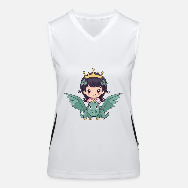 Prinzessin Drache Comic Funktionelles Kontrast-Tank Top für Frauen