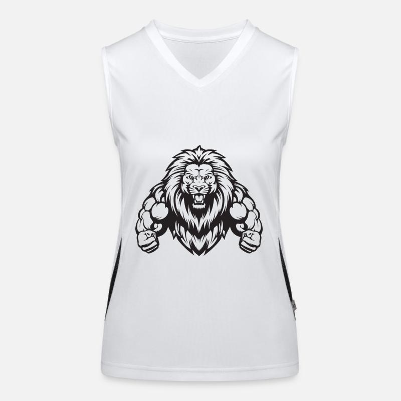 Lion Musculation Muscles Workout Gym Débardeur respirant contrasté Femme