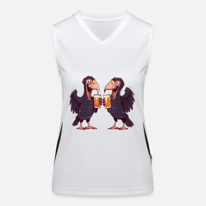 Harpyie Vogel Comic Bier Saufen Funktionelles Kontrast-Tank Top für Frauen