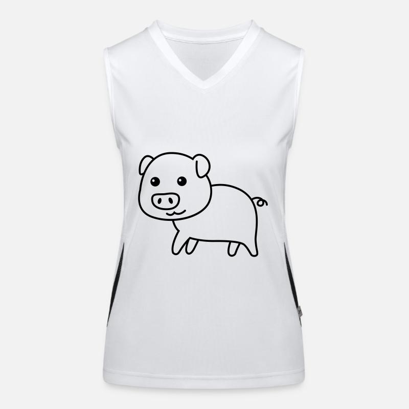 Schwein Comic Tier Funktionelles Kontrast-Tank Top für Frauen