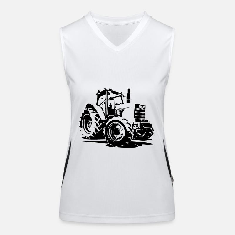 Traktor Bauer Farmer Symbol Funktionelles Kontrast-Tank Top für Frauen