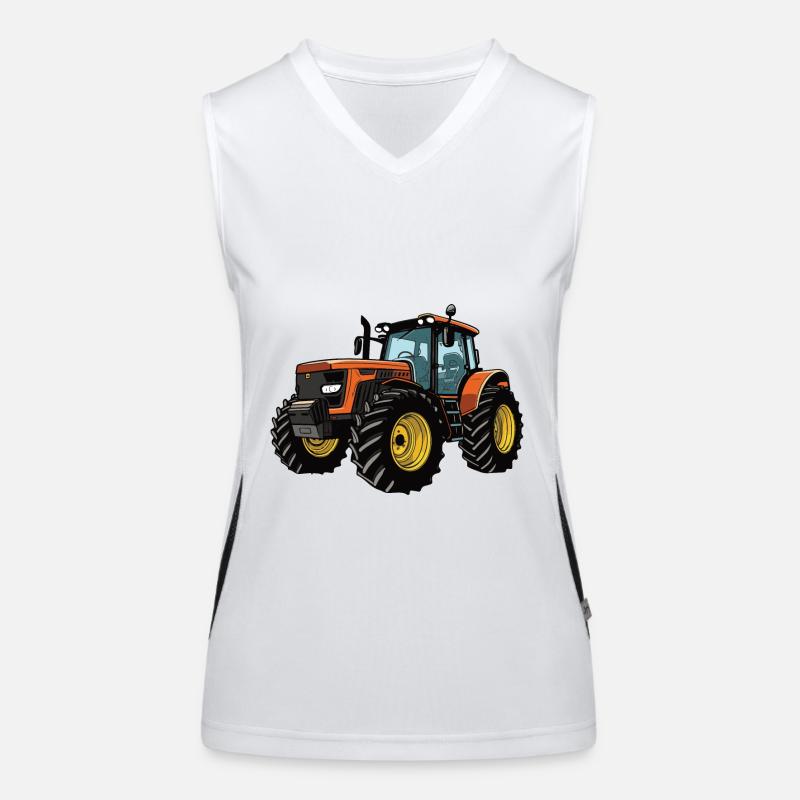 Traktor Farmer Funktionelles Kontrast-Tank Top für Frauen
