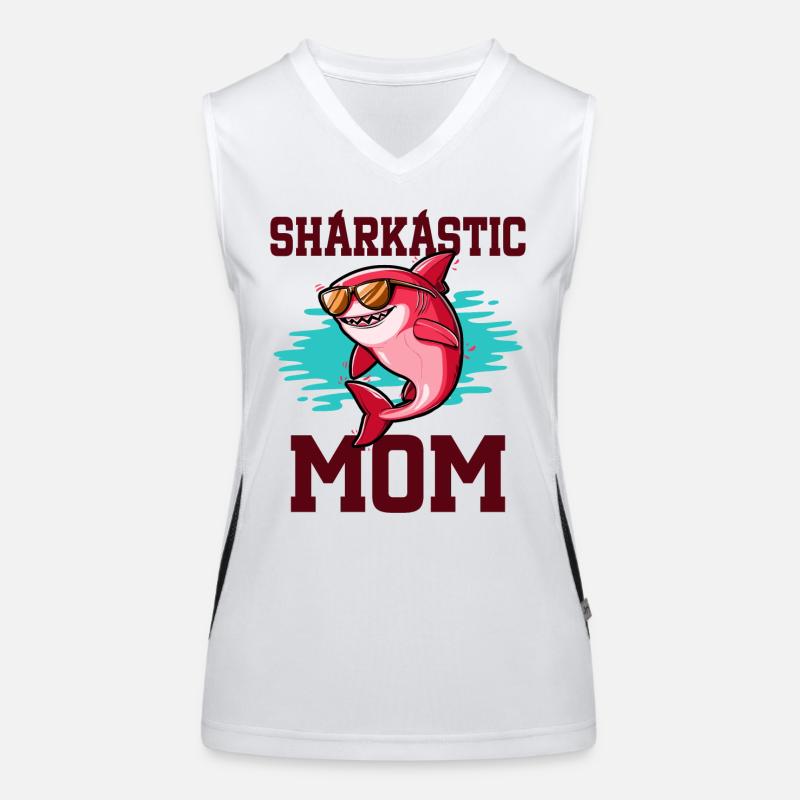 Sharkastic Mutter Hai Witz Sarkastische Mutter Funktionelles Kontrast-Tank Top für Frauen