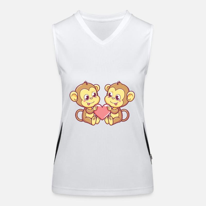 Affe Comic Paar Liebe Funktionelles Kontrast-Tank Top für Frauen