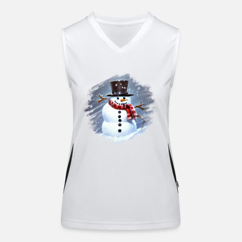 Schneemann Funktionelles Kontrast-Tank Top für Frauen
