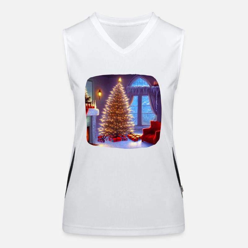 Weihnachtsbaum Funktionelles Kontrast-Tank Top für Frauen