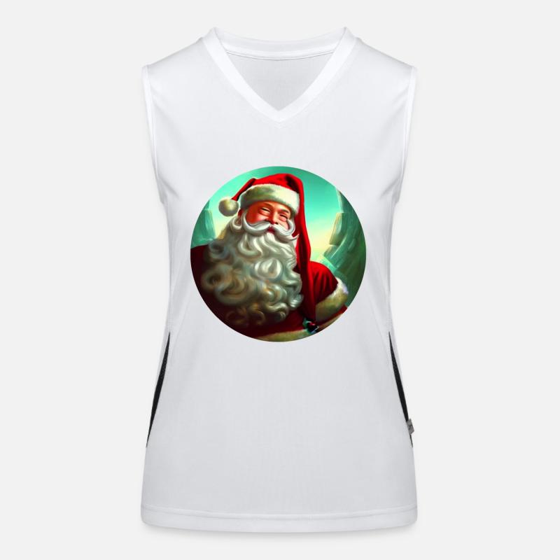 Weihnachtsmann Funktionelles Kontrast-Tank Top für Frauen