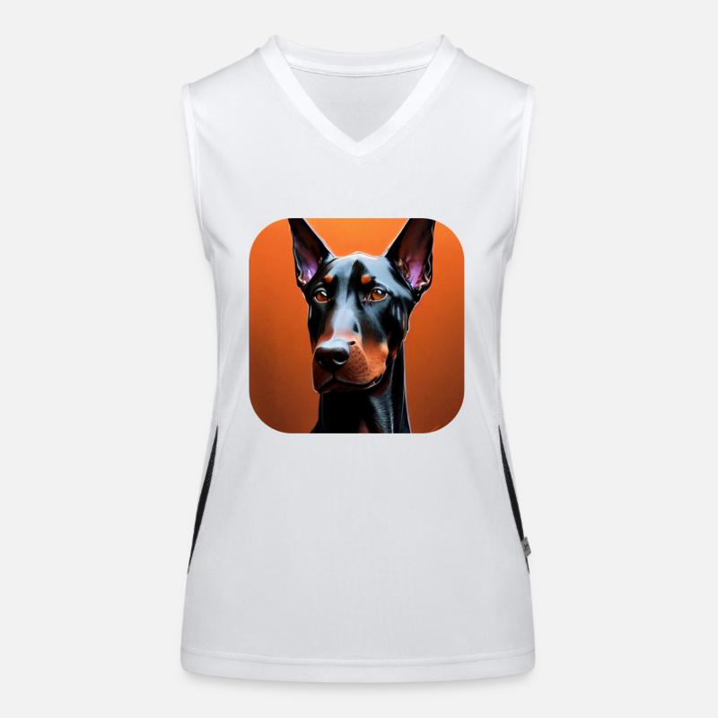 Dobermann Funktionelles Kontrast-Tank Top für Frauen