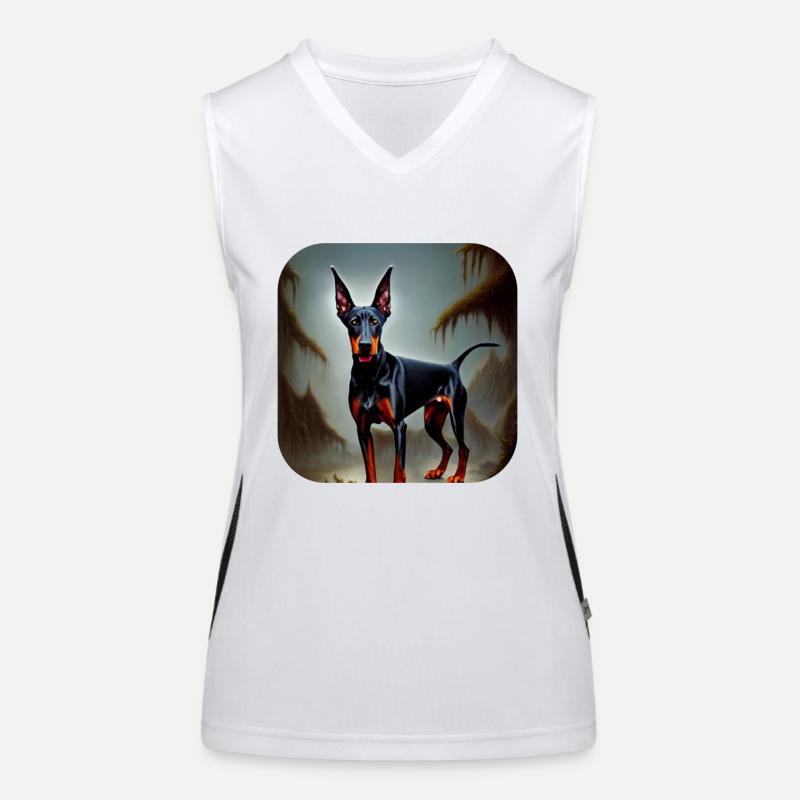 Dobermann Funktionelles Kontrast-Tank Top für Frauen