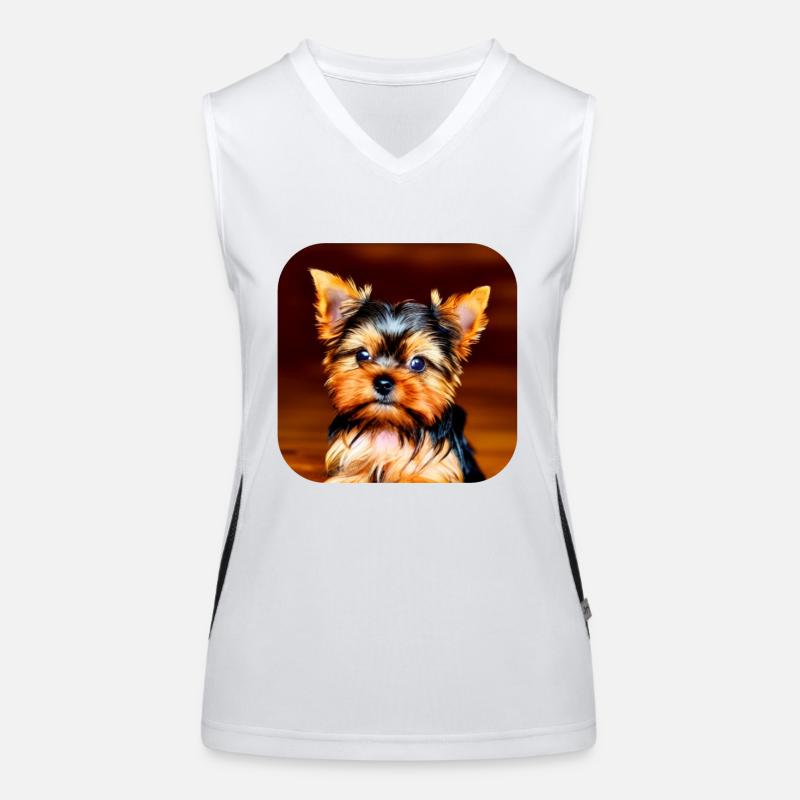 Yorkshire Terrier Welpe Funktionelles Kontrast-Tank Top für Frauen