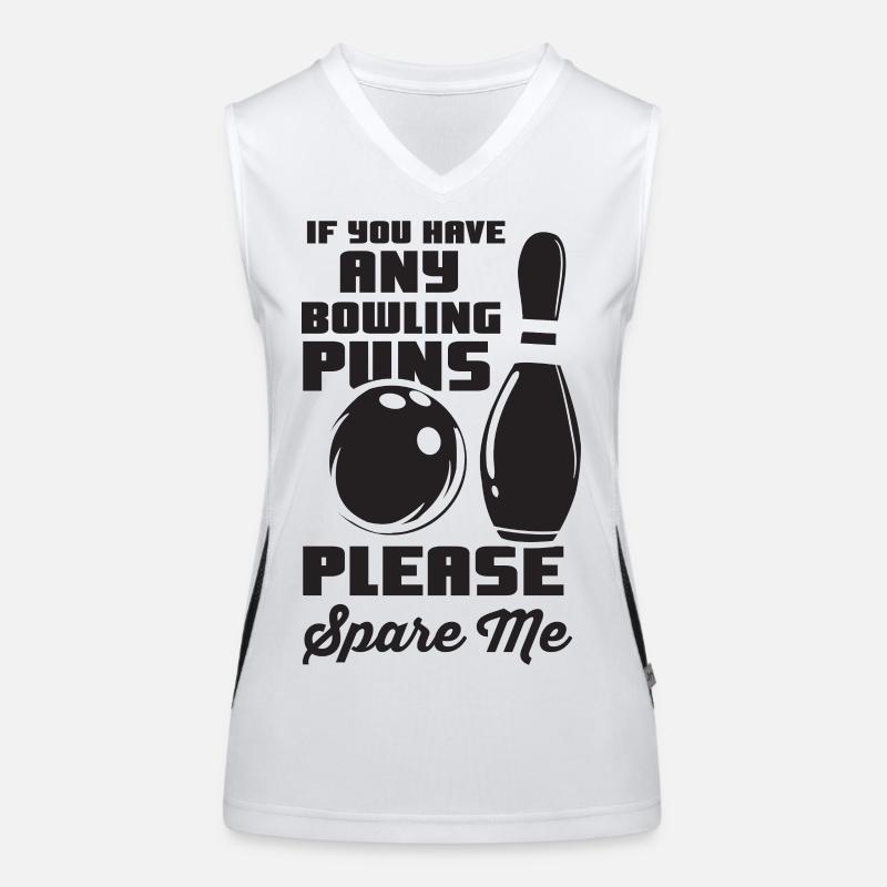 Jeu de mots de bowling Débardeur respirant contrasté Femme