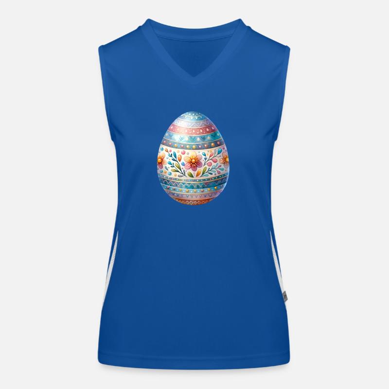 Very Detailed Easter Egg In Watercolor Style Women's Functional Contrast Tank Top