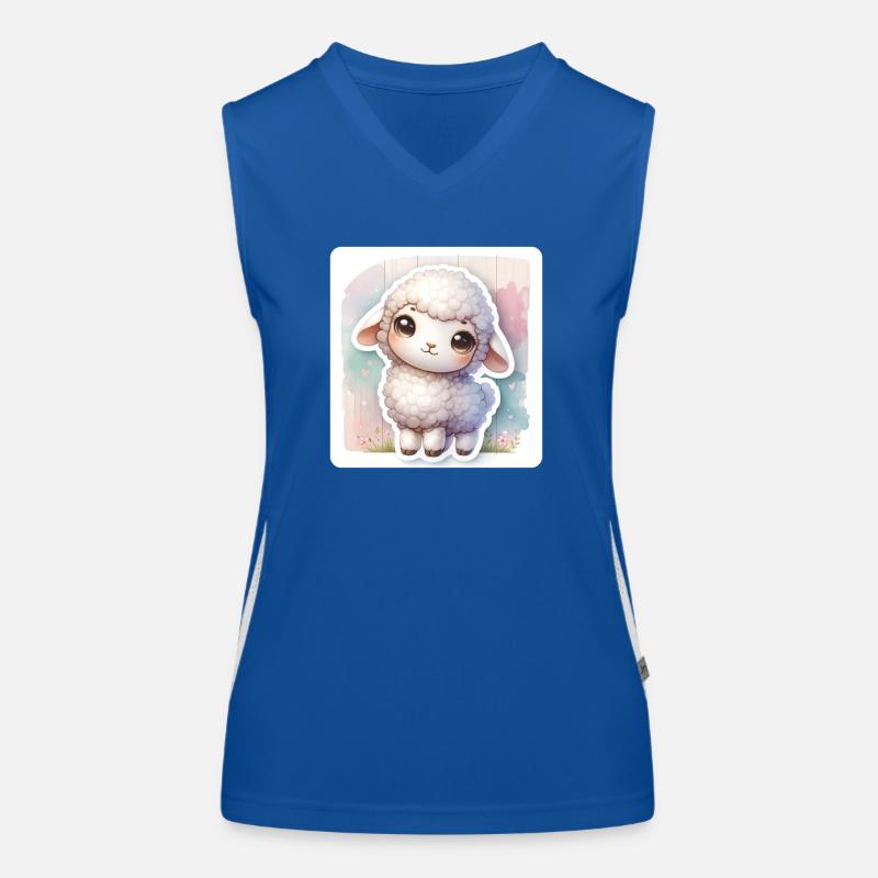 A Sweet Easter Sheep With Fluffy Wool Women's Functional Contrast Tank Top