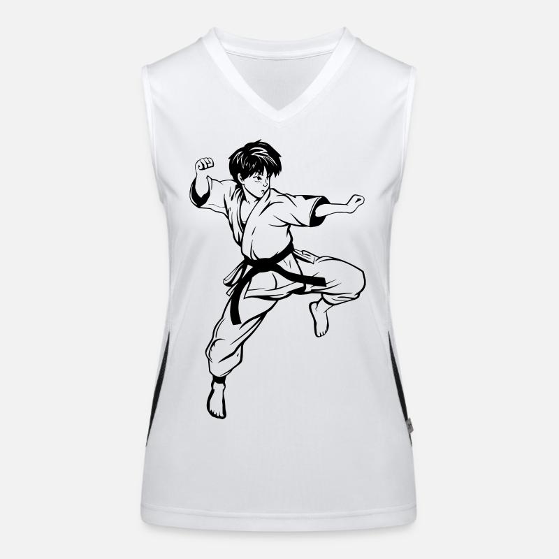 Dessin de karaté garçon Débardeur respirant contrasté Femme