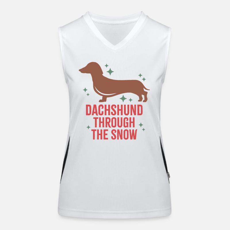 Dachshund Through The Snow Women's Functional Contrast Tank Top