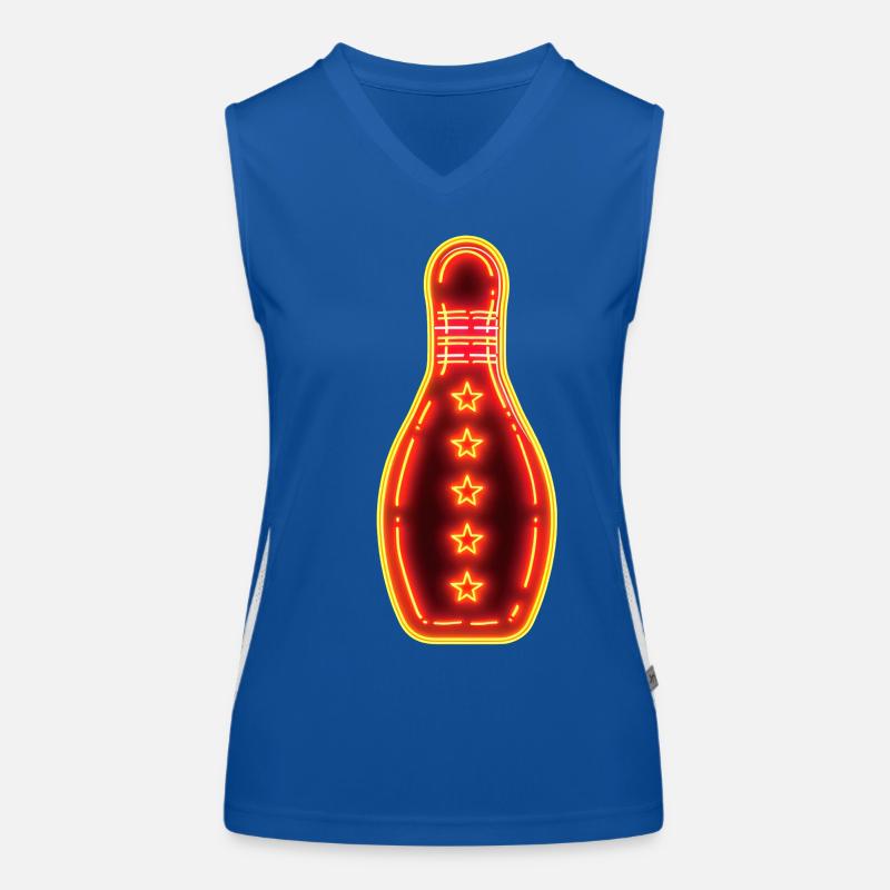 Retro Bowling Funktionelles Kontrast-Tank Top für Frauen