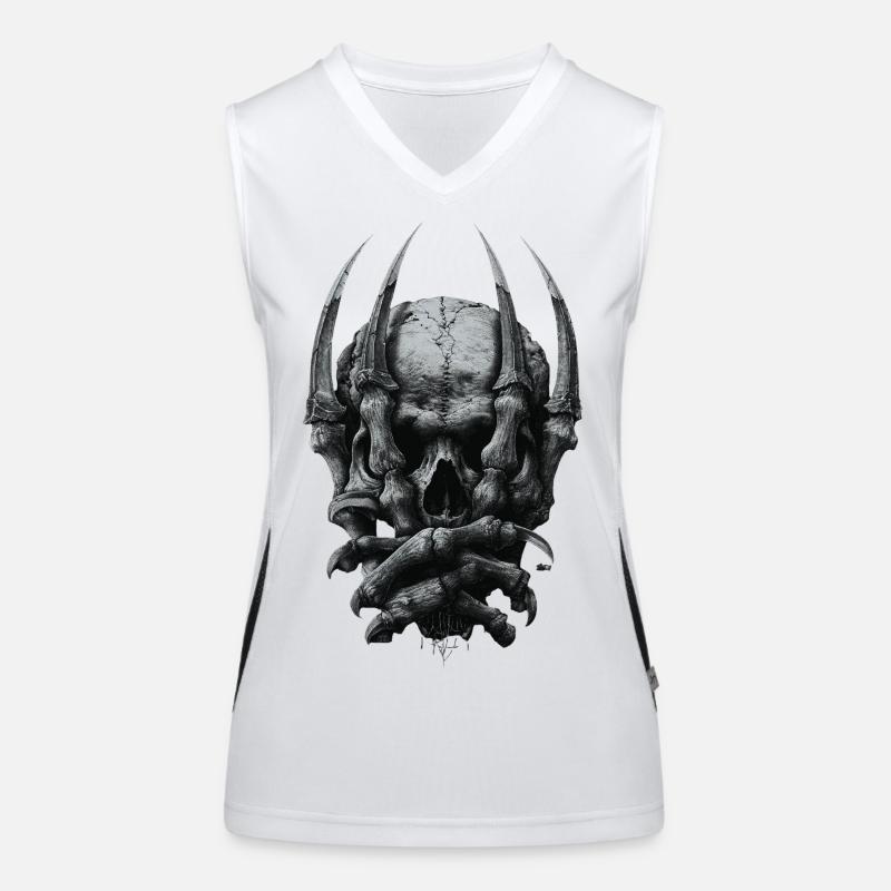 Dark Gothic Skull - Women's Functional Contrast Tank Top - white/black