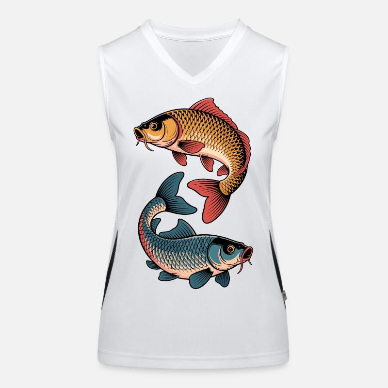 Colored Carp Fish Women's Functional Contrast Tank Top