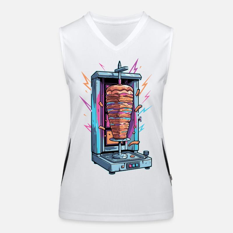 Neon Kebab Skewer Machine Women's Functional Contrast Tank Top
