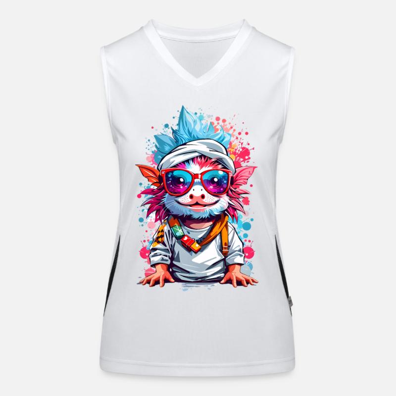 Coole Axolotl Funktionelles Kontrast-Tank Top für Frauen