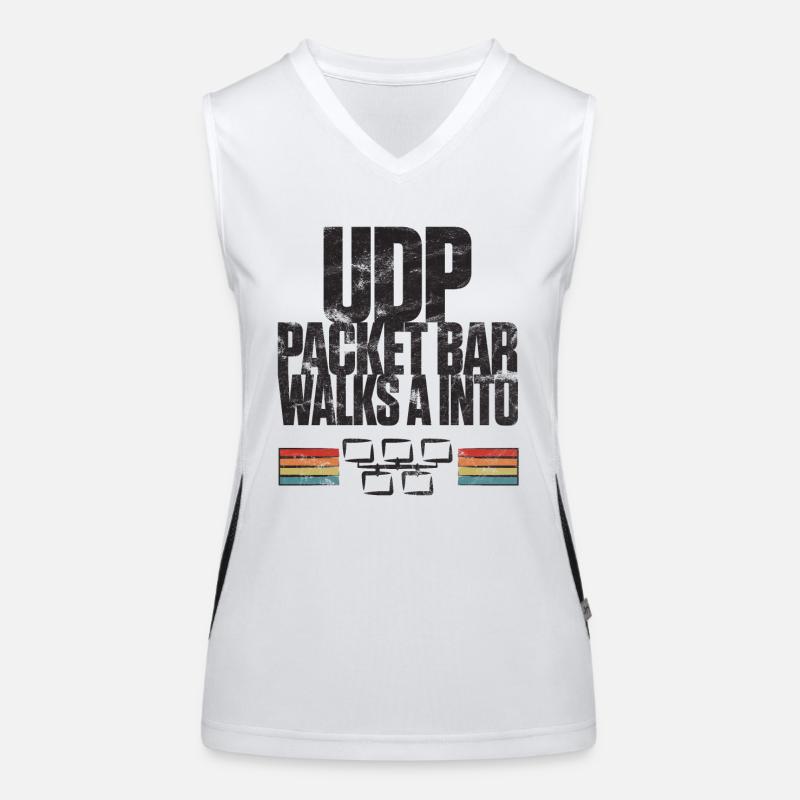 UDP Packet Bar Walks A Into Funktionelles Kontrast-Tank Top für Frauen