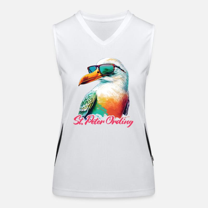 Sankt Peter Ording Holiday Seagull with sunglasses Women's Functional Contrast Tank Top