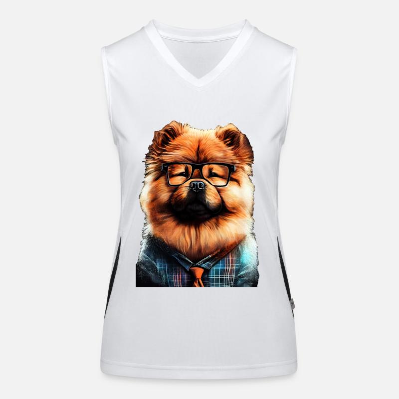chow chow dog moch Women's Functional Contrast Tank Top